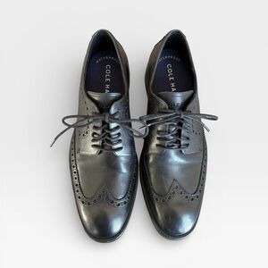 Cole Haan | Men’s 8 | Black Leather | Wingtip Oxfords | Worn Once | Waterproof